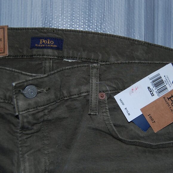 POLO RALPH LAUREN Varick Slim Straight Green Jeans Men's Size 40X32 NWT - Picture 3 of 7